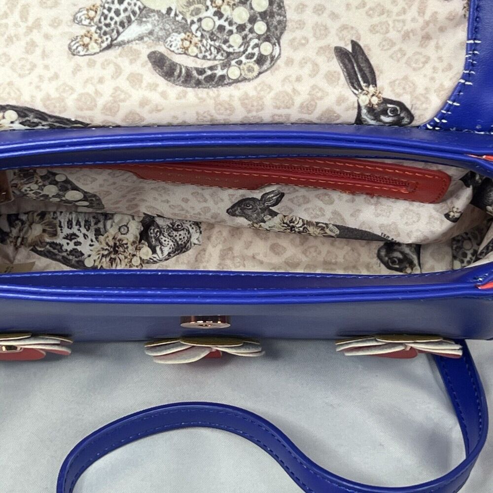 Ted Baker London Blue With Poppies Lady Bag Satchel - Picture 8 of 11
